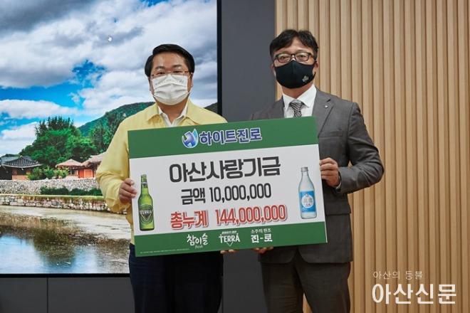7. 하이트진로(주) 천안지점, 아산시에 한부모 가족 지원 1000만원 기부.jpg